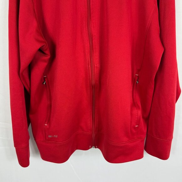 Nike Dri Fit Cincinnati Reds Jacket Mens Size XL Full Zip Pockets Red MLB READ - Picture 3 of 13
